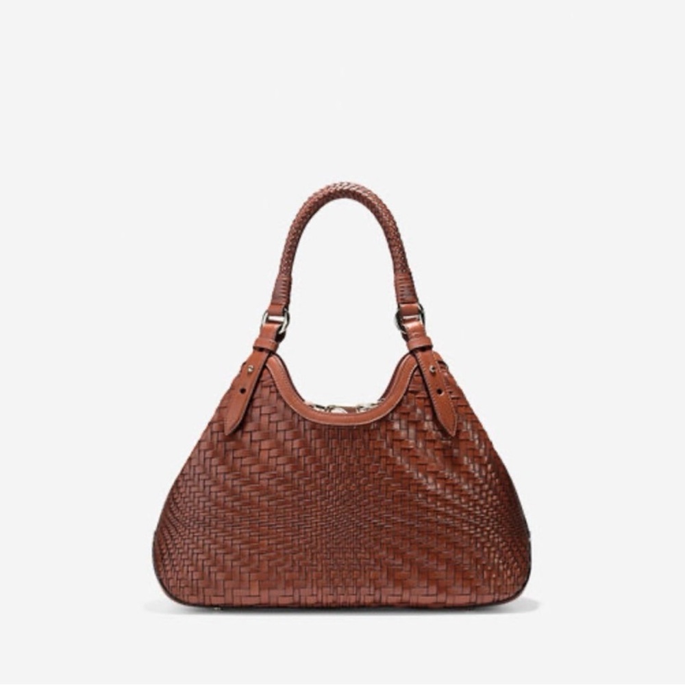 Cole Haan LIMITED EDITION Genevieve Woven Shoulder Bag in Sequoia - Picture 3 of 10